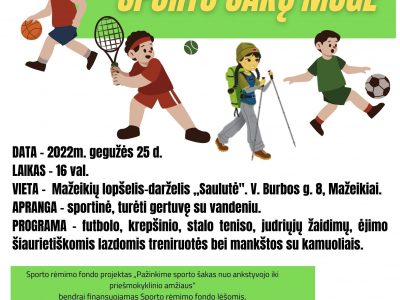 Kvietimas į sporto šakų mugę visai šeimai