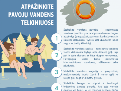 Saugus poilsis prie vandens telkinių