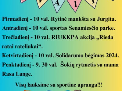 Kviečiame į Judumo savaitės renginius Kviečiame į Judumo savaitės renginius